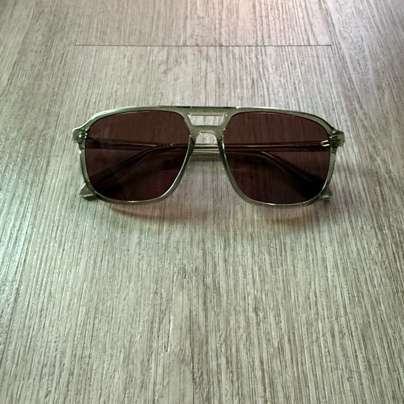 quay australia on the fly green clear aviator navigator polarized sunglasses NEW - Picture 1 of 4